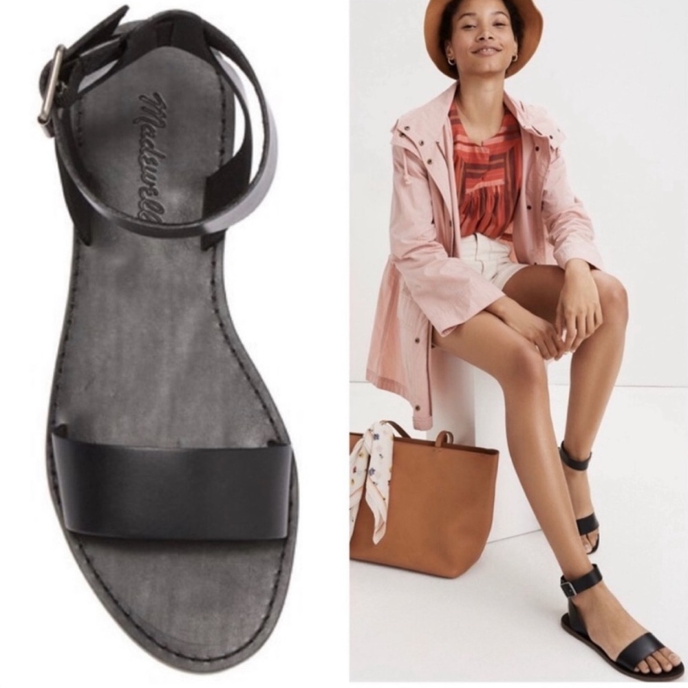 Madewell black leather sandals